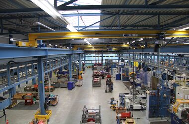 Vista de la nave de producción de la empresa NedTrain Componenten, que se encarga del mantenimiento de los trenes en los Países Bajos.