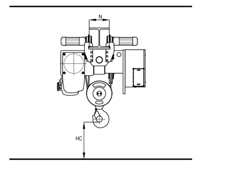 Detalle, boceto lateral brida inferior carro U